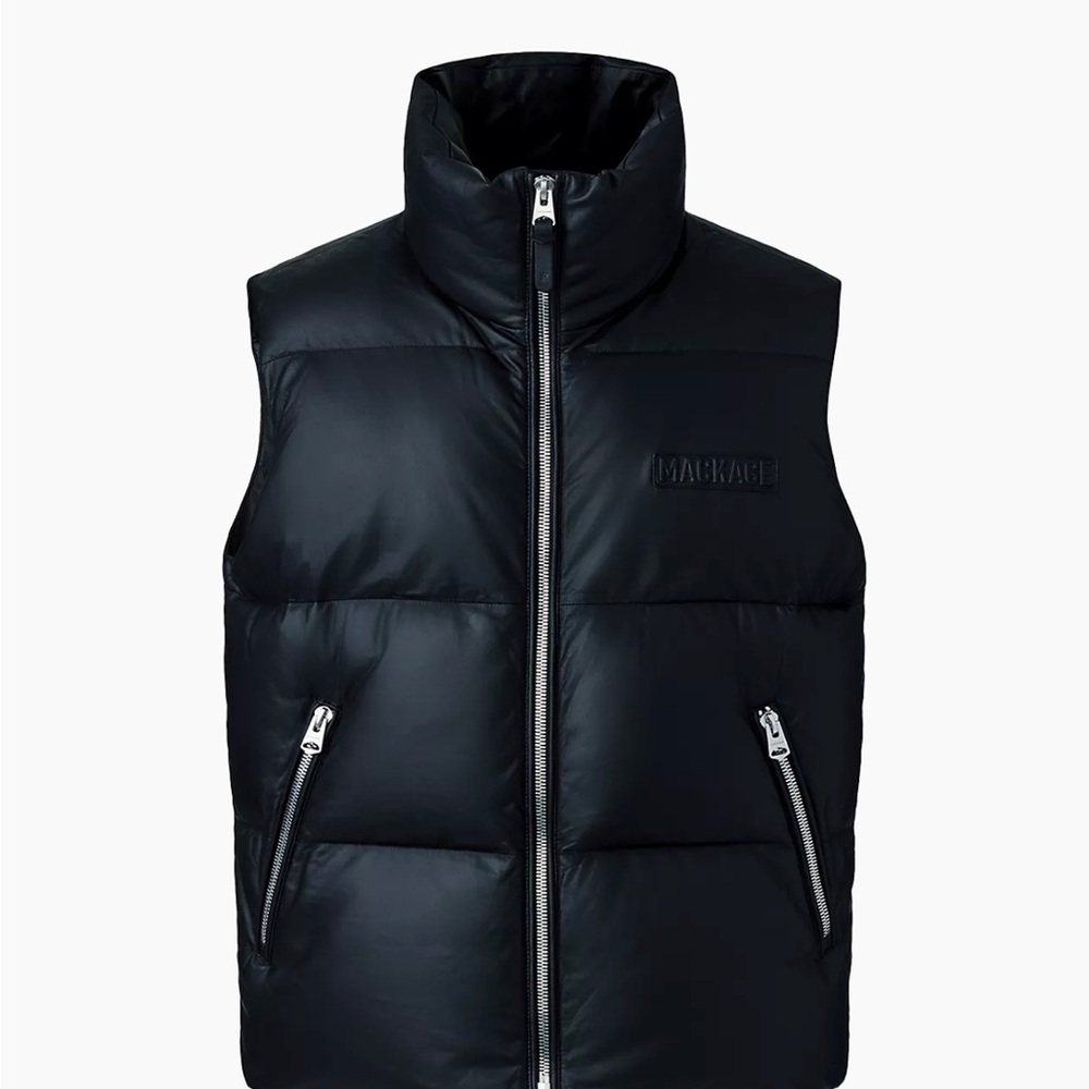 MACKAGE Kane Down Leather Vest 100% NEW w/ Tag Mens size 40 & 100% leather shell